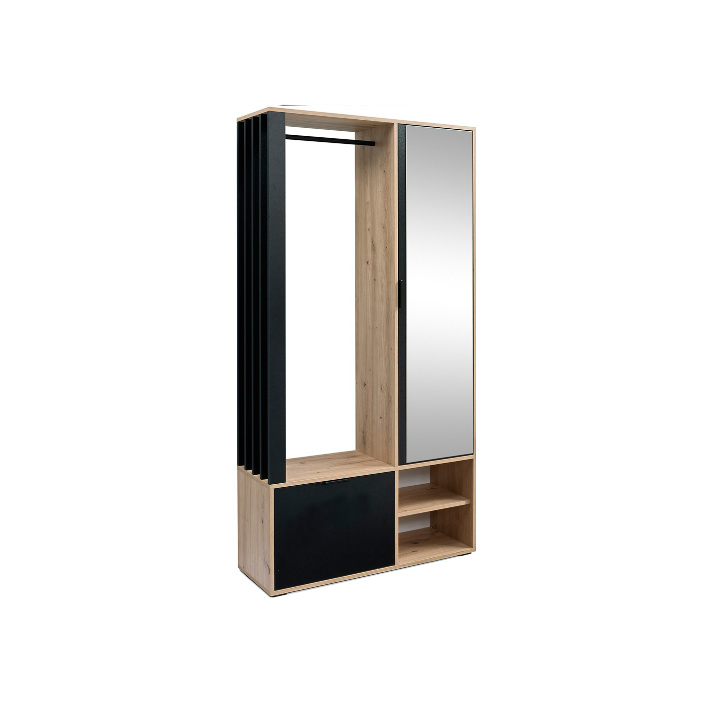 garderoba 100 loft Milo zestaw z półkami lustrem wieszakami szafką