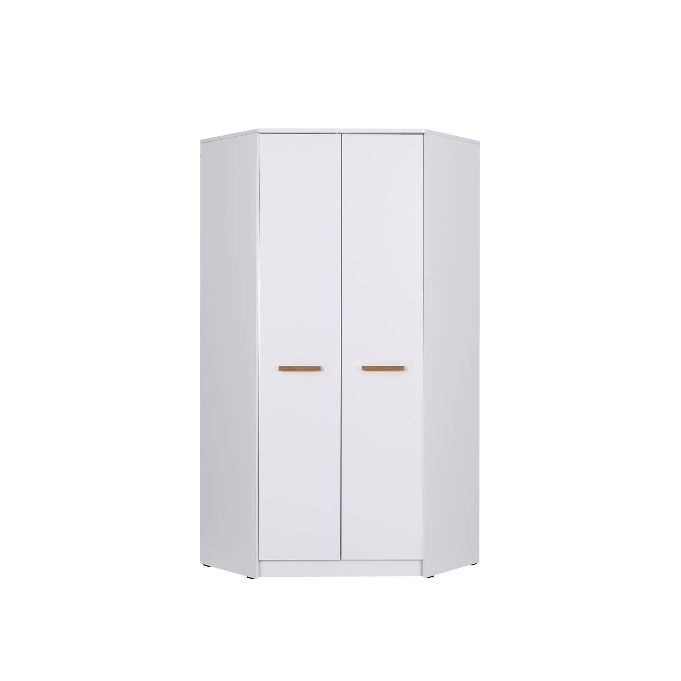 szafa 91 rogowa Grant 08N narożna pojemna z pólkami drążkami biała