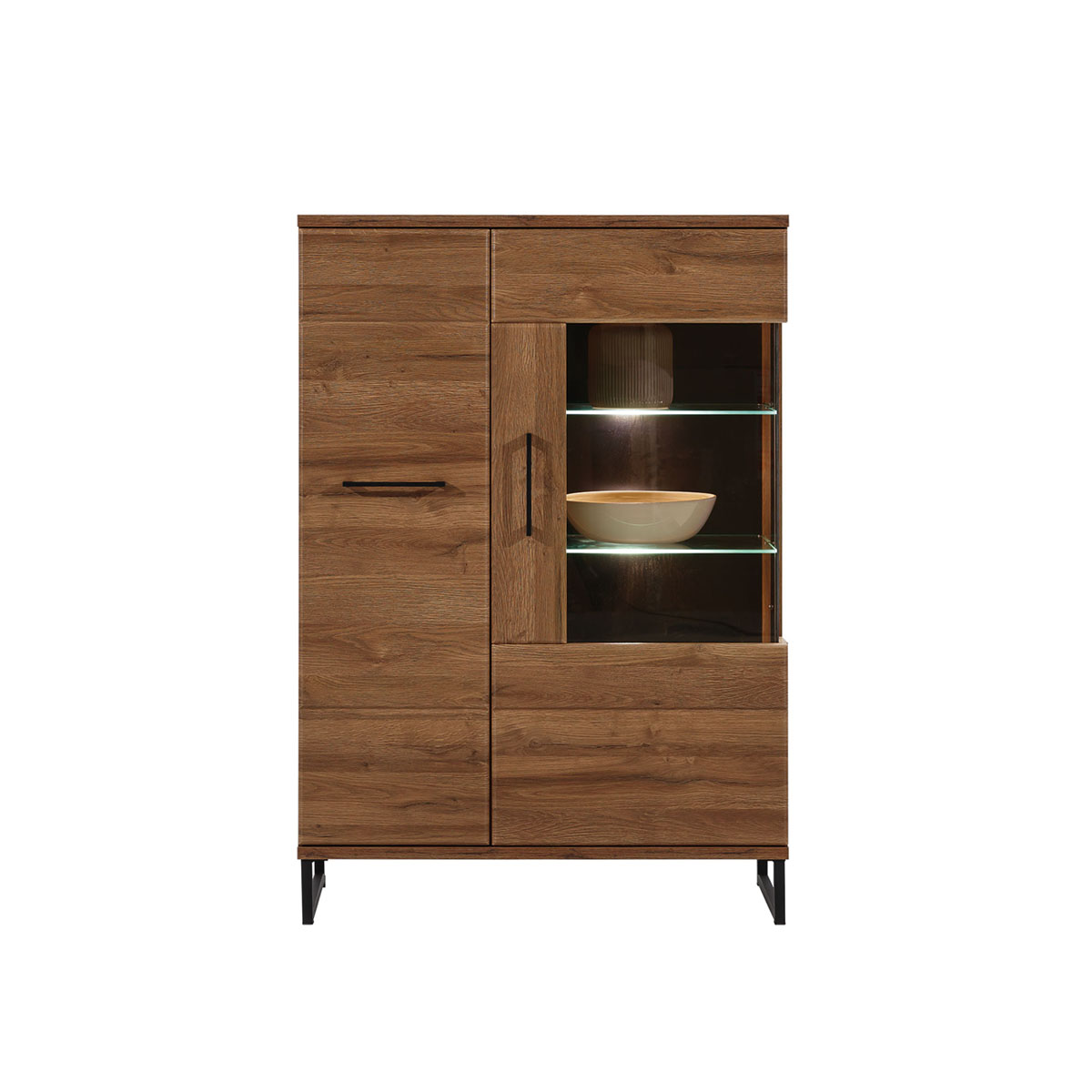 witryna 90 kredens Ivo 05 szafka przeszklona komoda wysoka z nogami