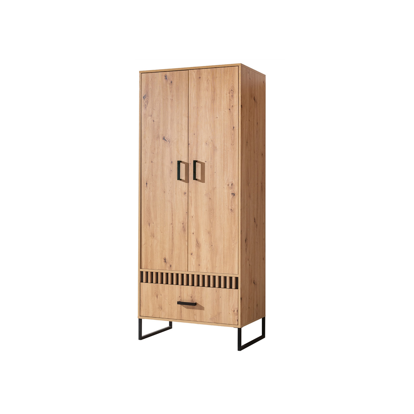 szafa 80 z szufladą lamelami nogami Lamelix 01 ubraniowa loft nowoczesna