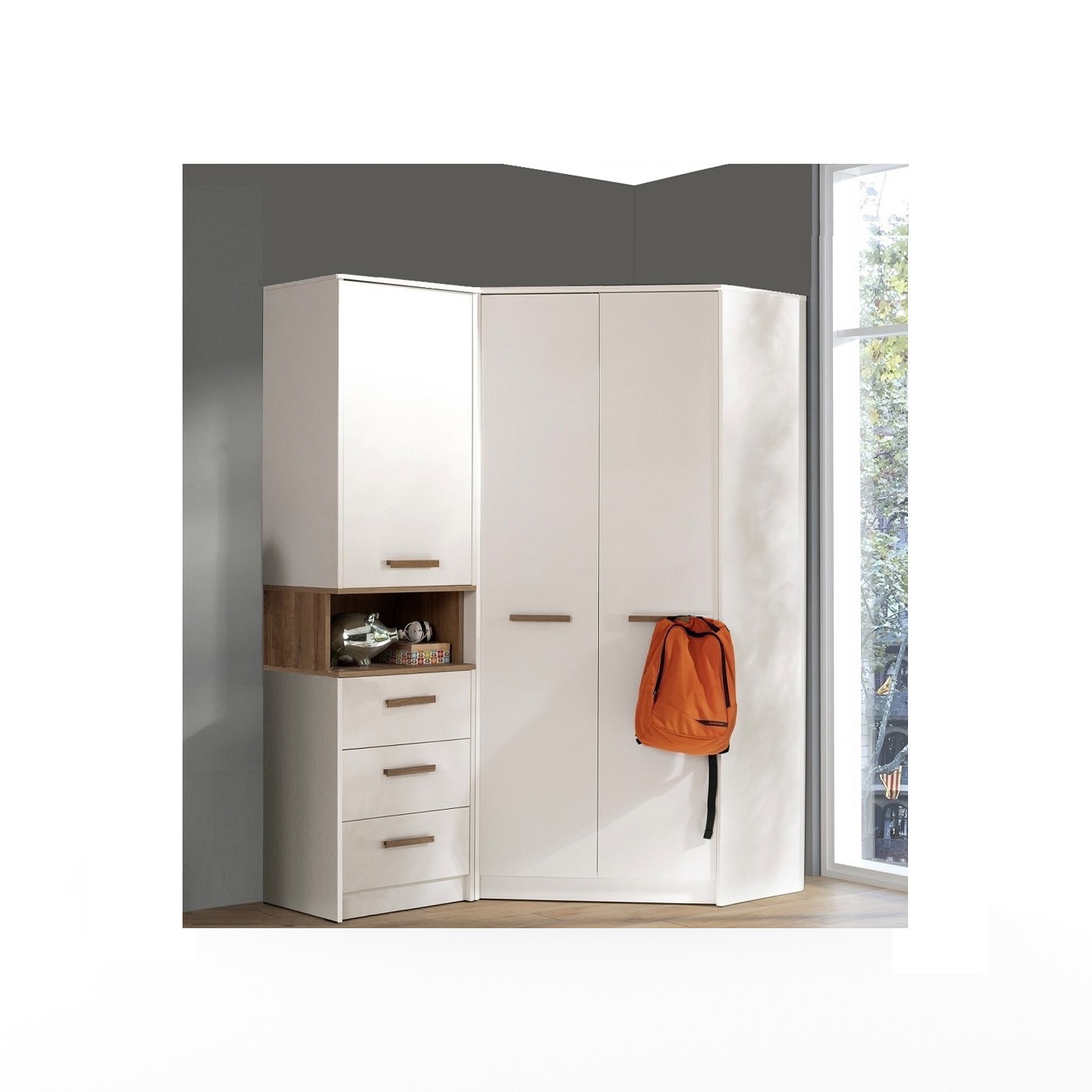 zestaw narożny Grant 15N regał szafa duża rogowa garderoba