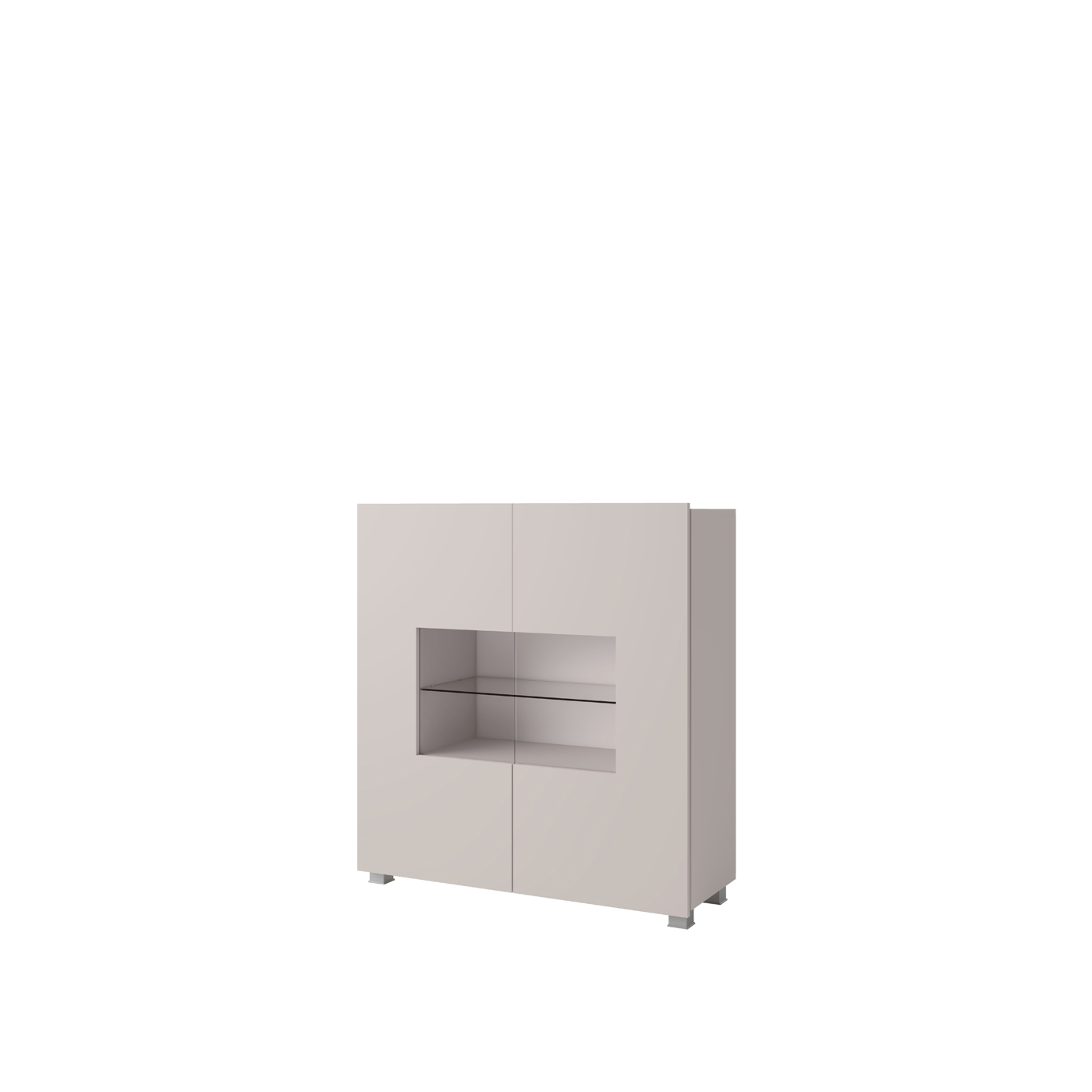 komoda 100 z szybą barkiem Calabrini 02 szafka przeszklona kaszmir