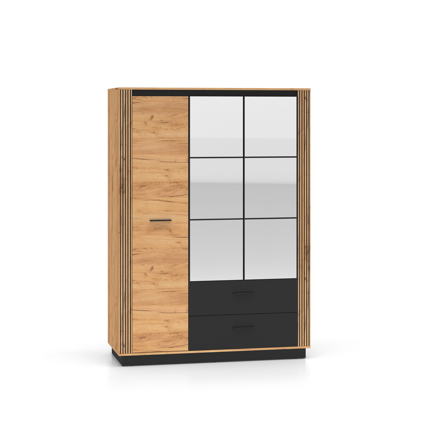 szafa 150 z lustrem szufladami półkami lamelami Urso 02 garderoba