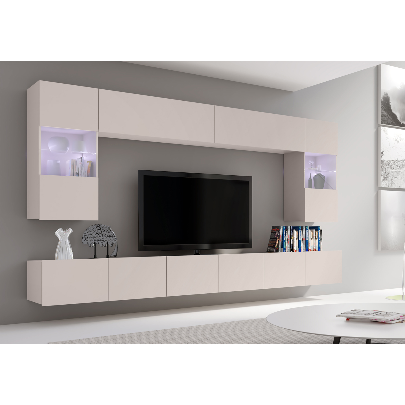 zestaw meblościanka rtv Calabrini 1 nowoczesna wisząca do salonu