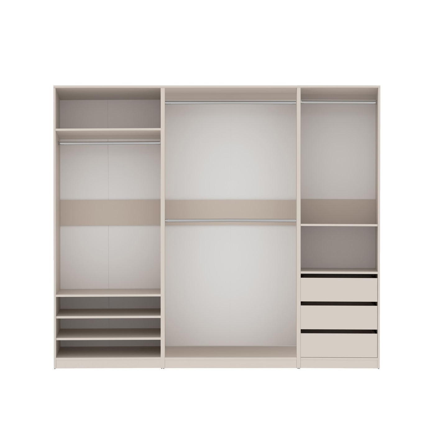 szafa 240 duża szeroka wysoka bez drzwi Tres L szuflady półki drążek