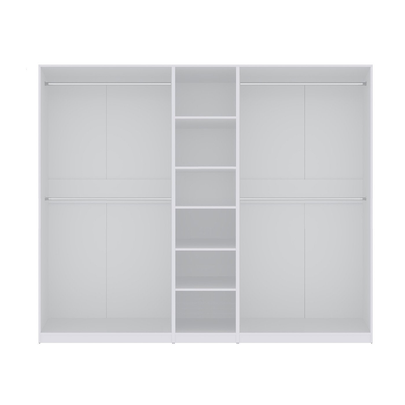 szafa 250 modułowa prosta narożna Tres Y garderoba otwarta biała