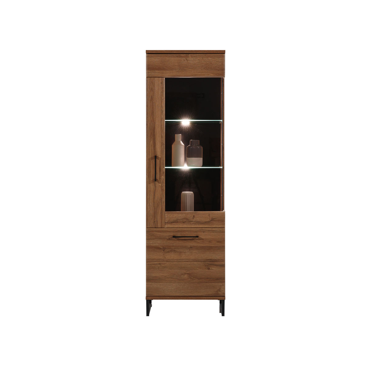 witryna 58 LED prawa na nóżkach Ivo 07 słupek przeszklony do pokoju