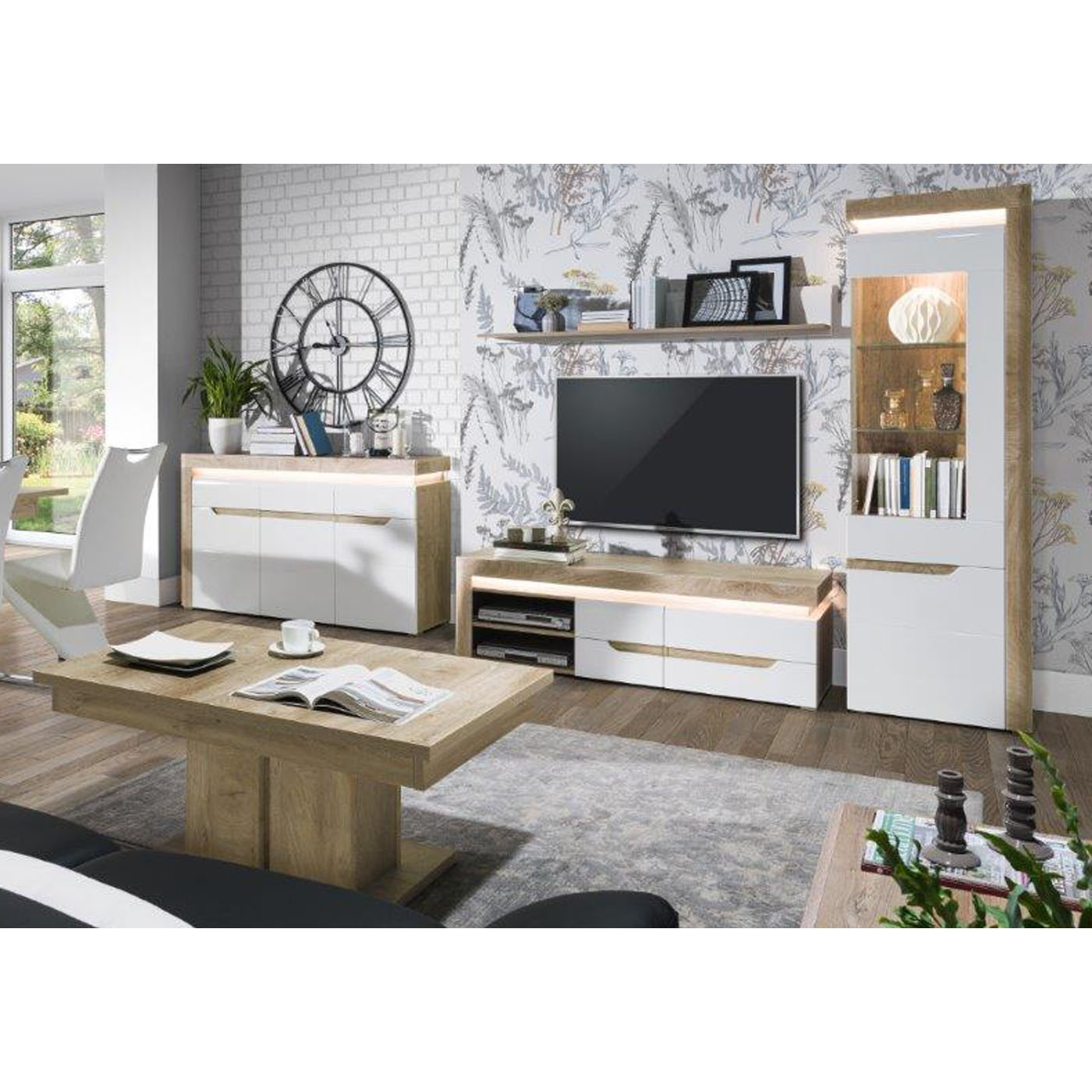 zestaw mebli pokojowych Irma 1 komoda rtv witryna ława meblościanka