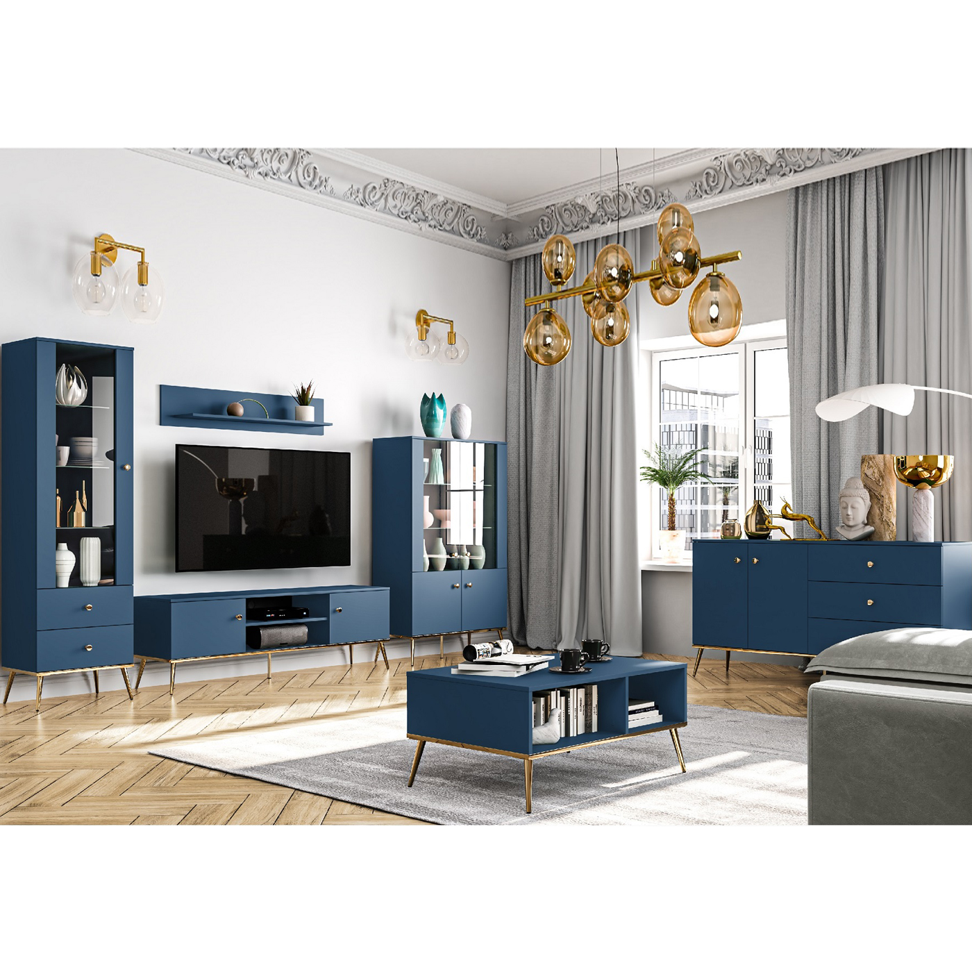 zestaw mebli nowoczesnych eleganckich Marine 1  do salonu pokoju