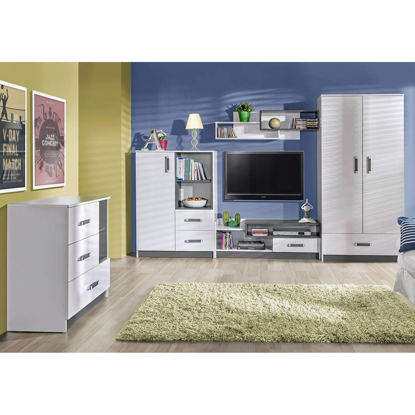 zestaw Trafiko 5 komoda rtv szafa komplet młodzieżowa meblościanka