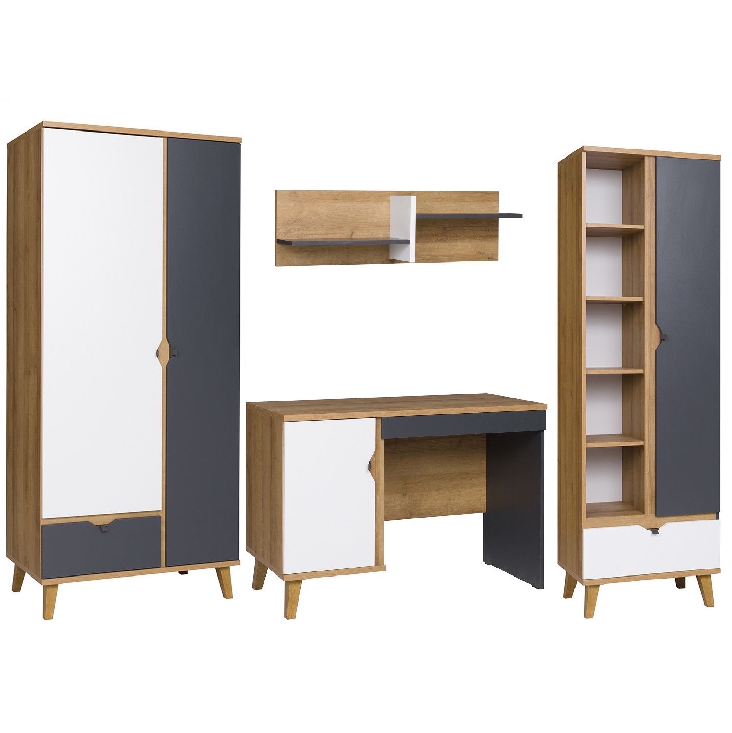 zestaw Memone E biurko szafa regał meblościanka nowoczesna ucznia