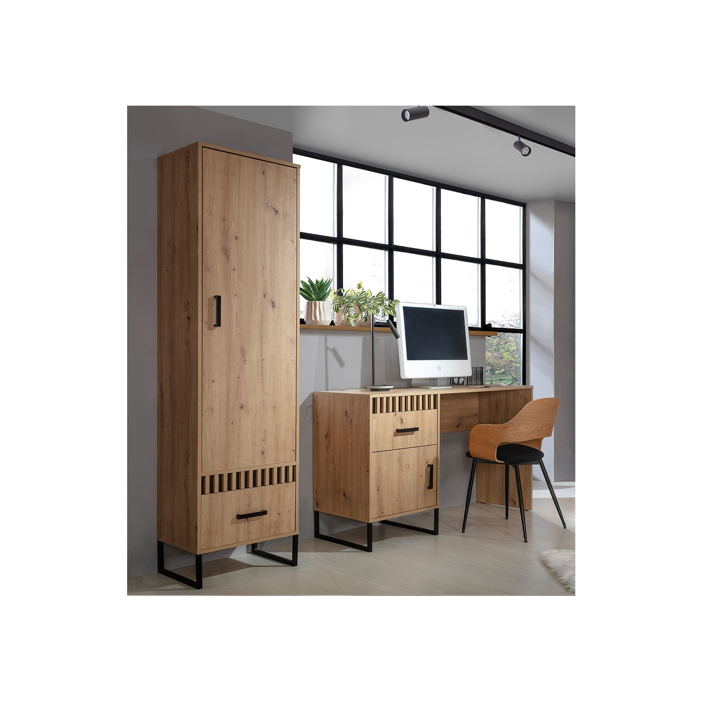 zestaw mały młodzieżowy dla dzieci Lamelix N loft komplet regał biurko